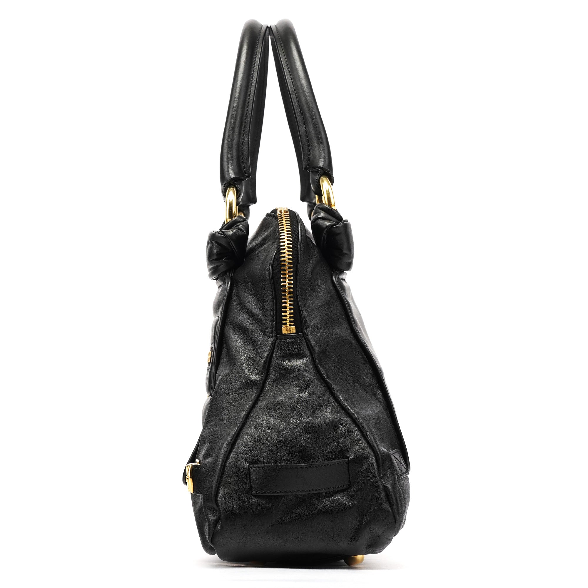 Black Leather Venetia Tote Bag