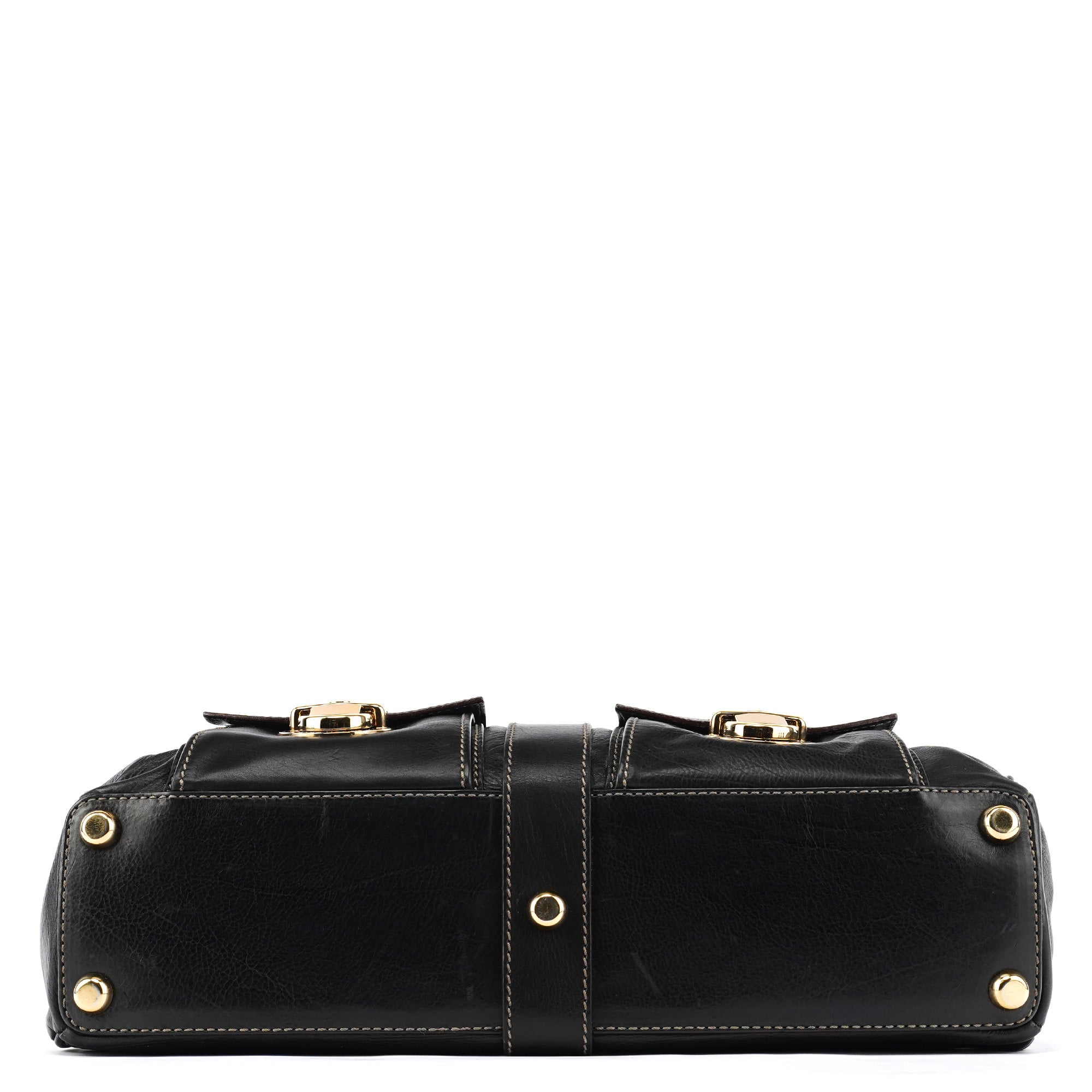 Black Leather Venetia Tote Bag