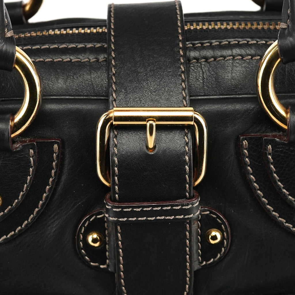 Black Leather Venetia Tote Bag