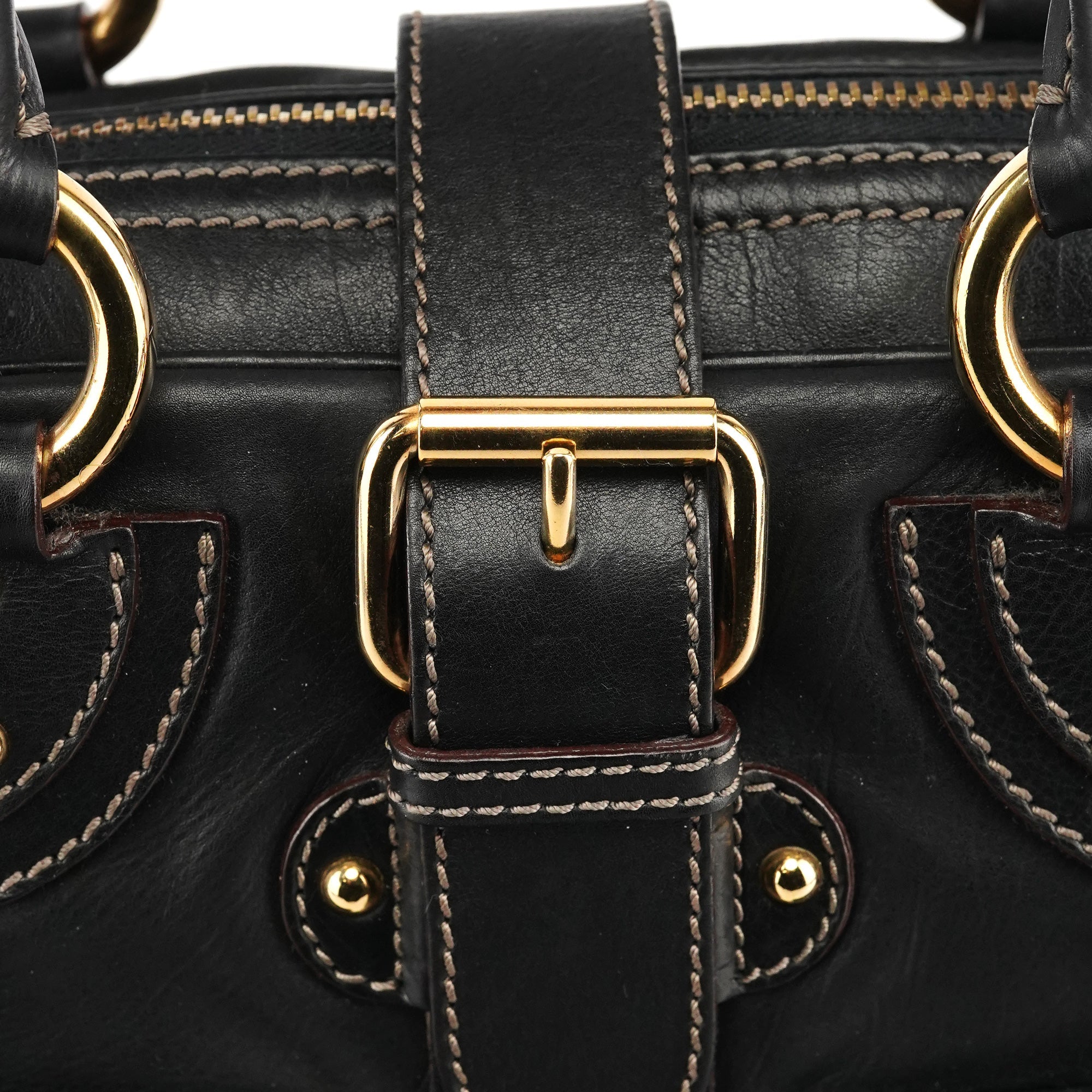 Black Leather Venetia Tote Bag