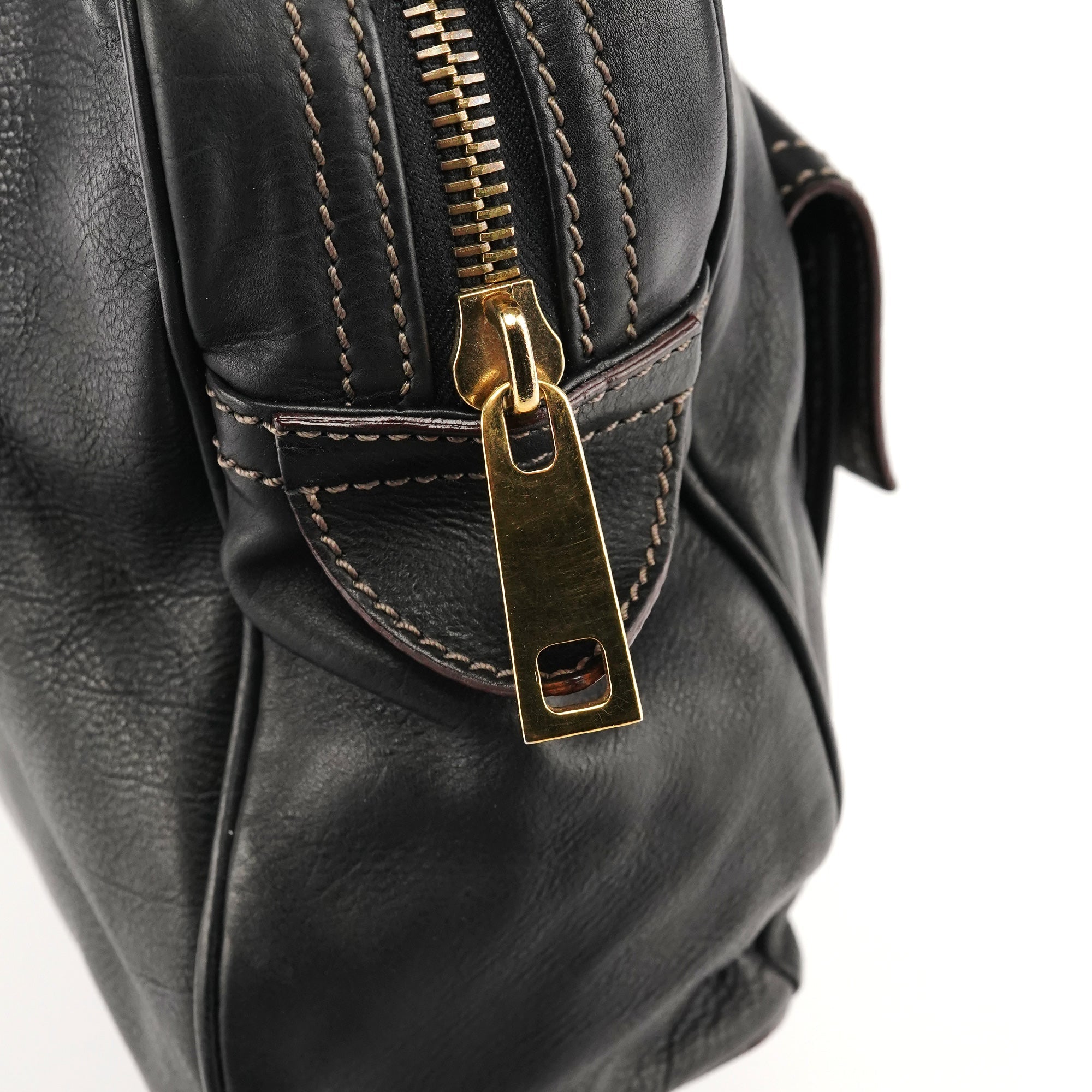 Black Leather Venetia Tote Bag