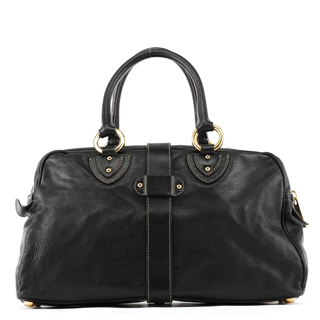 Black Leather Venetia Tote Bag