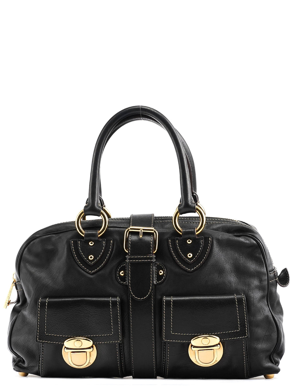 Black Leather Venetia Tote Bag