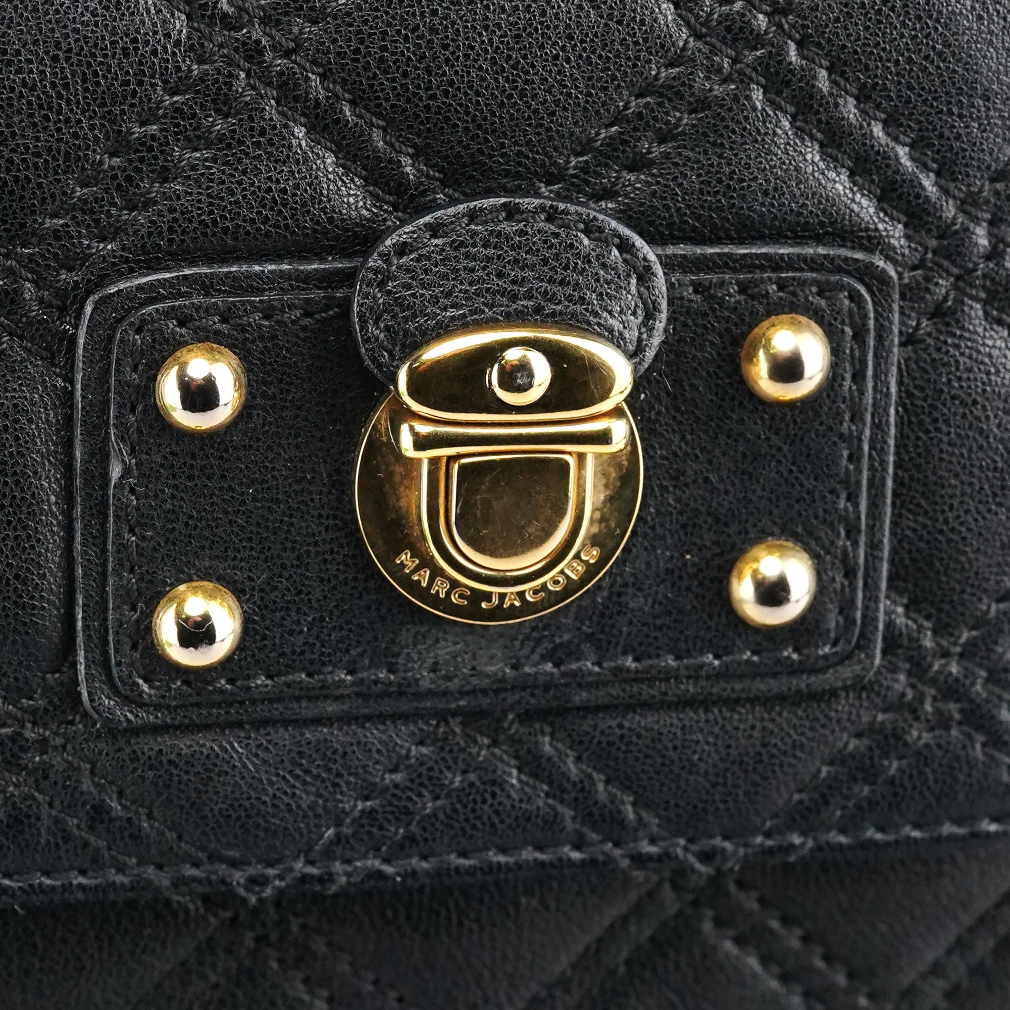 Black Quilted Leather Chain Shoulder Bag
