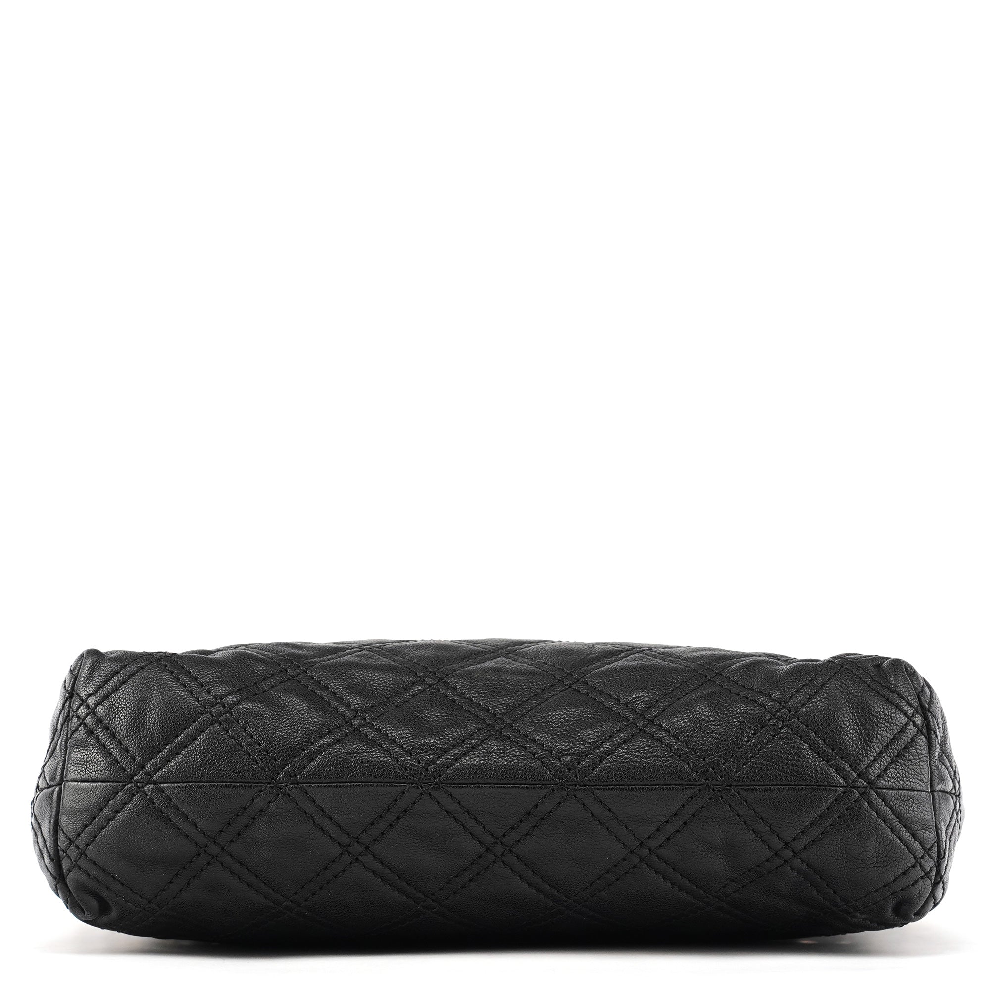 Black Quilted Leather Chain Shoulder Bag