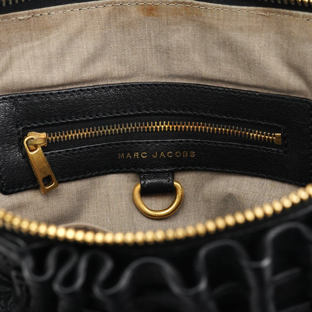 Black Quilted Leather Stam 2-Way Bag