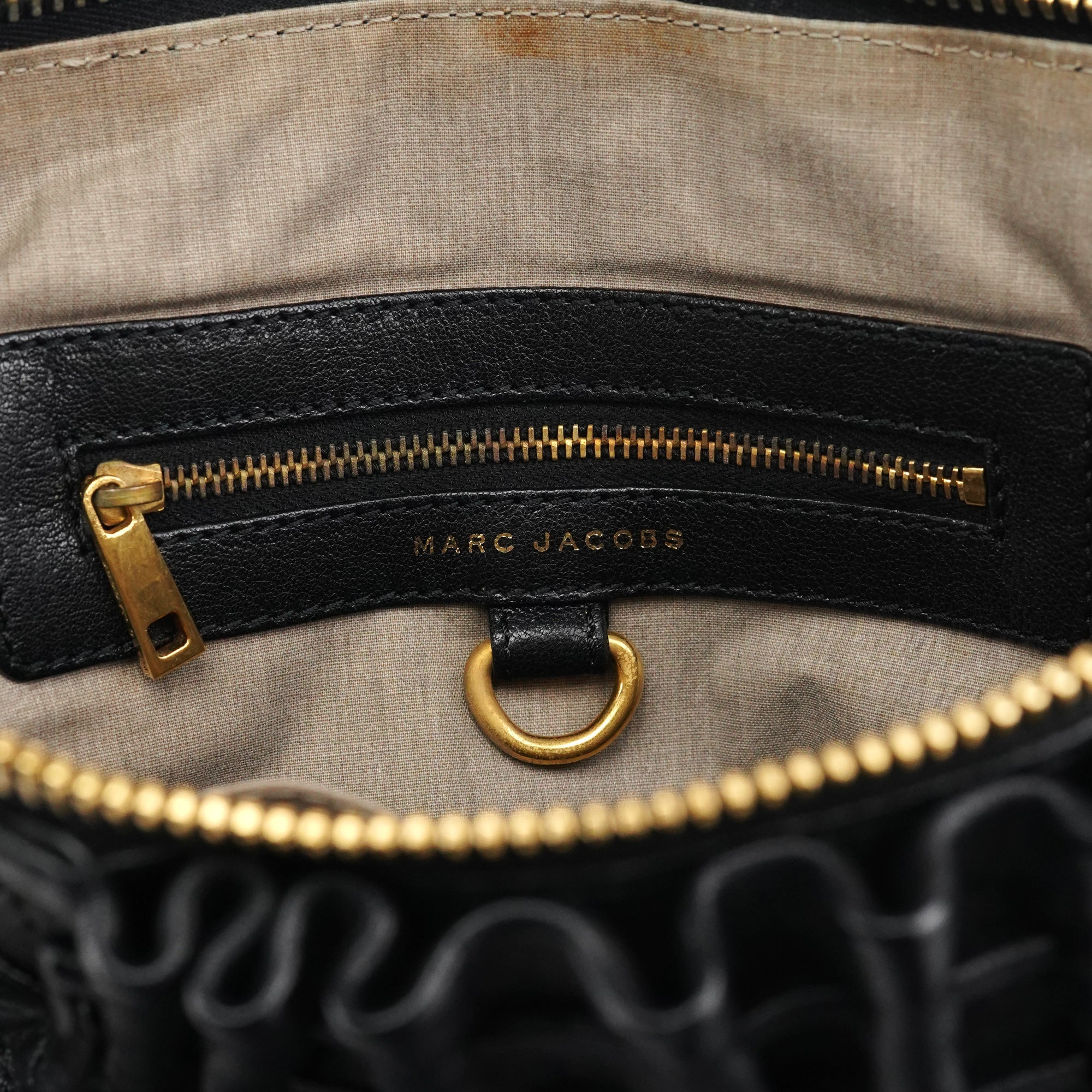 Black Quilted Leather Stam 2-Way Bag