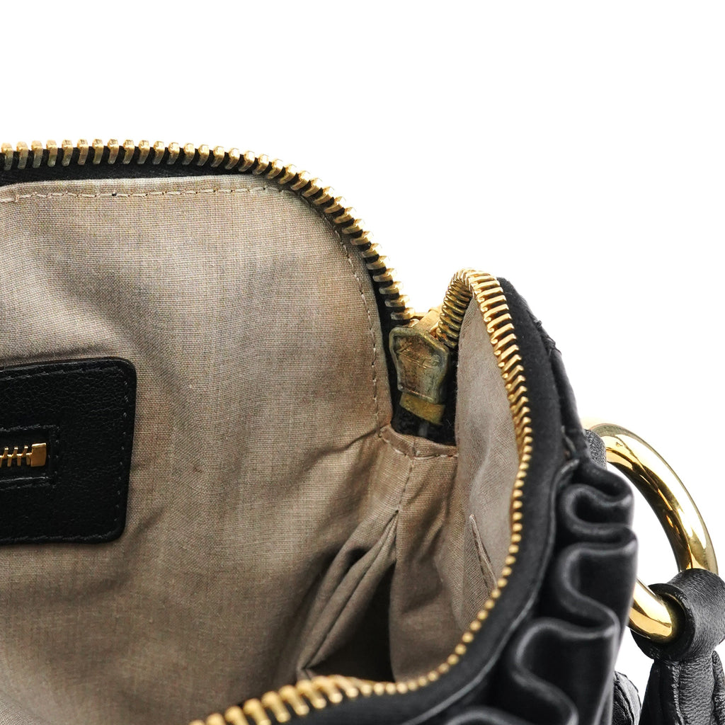 Black Quilted Leather Stam 2-Way Bag