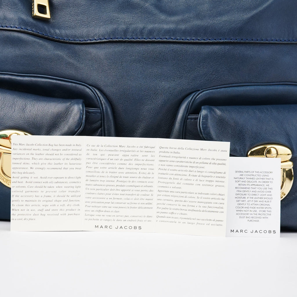 Blue Leather Blake Shoulder Bag