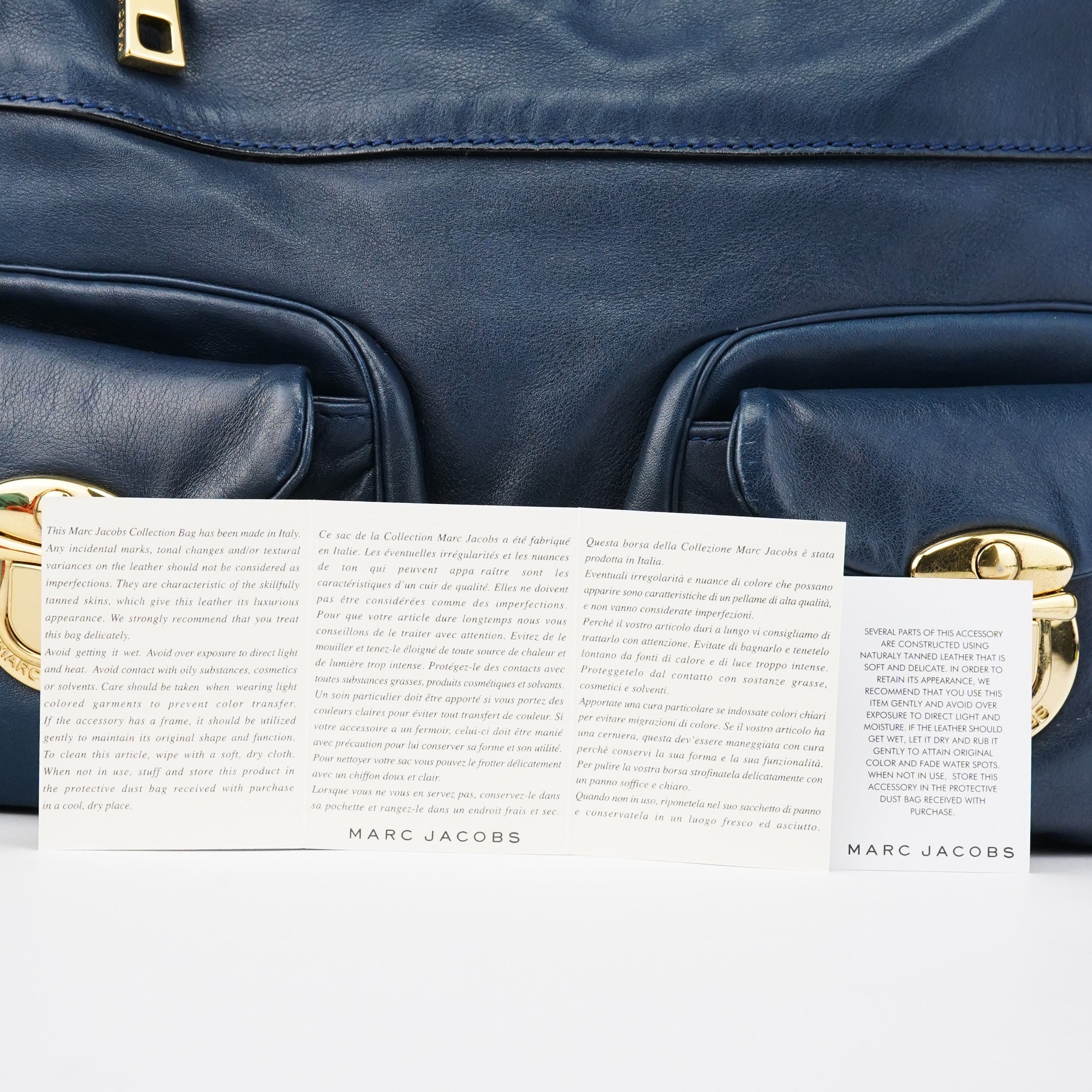 Blue Leather Blake Shoulder Bag
