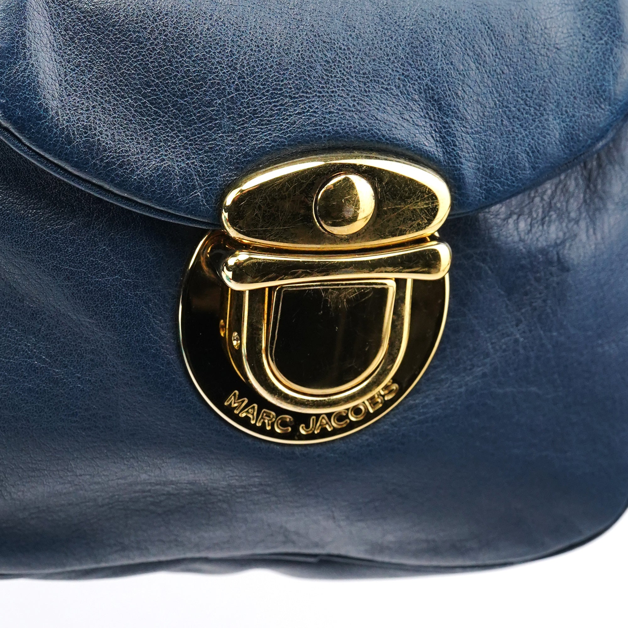 Blue Leather Blake Shoulder Bag