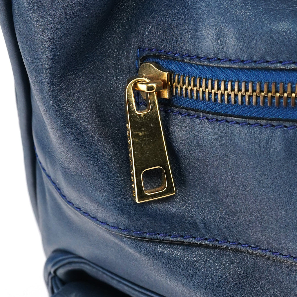 Blue Leather Blake Shoulder Bag