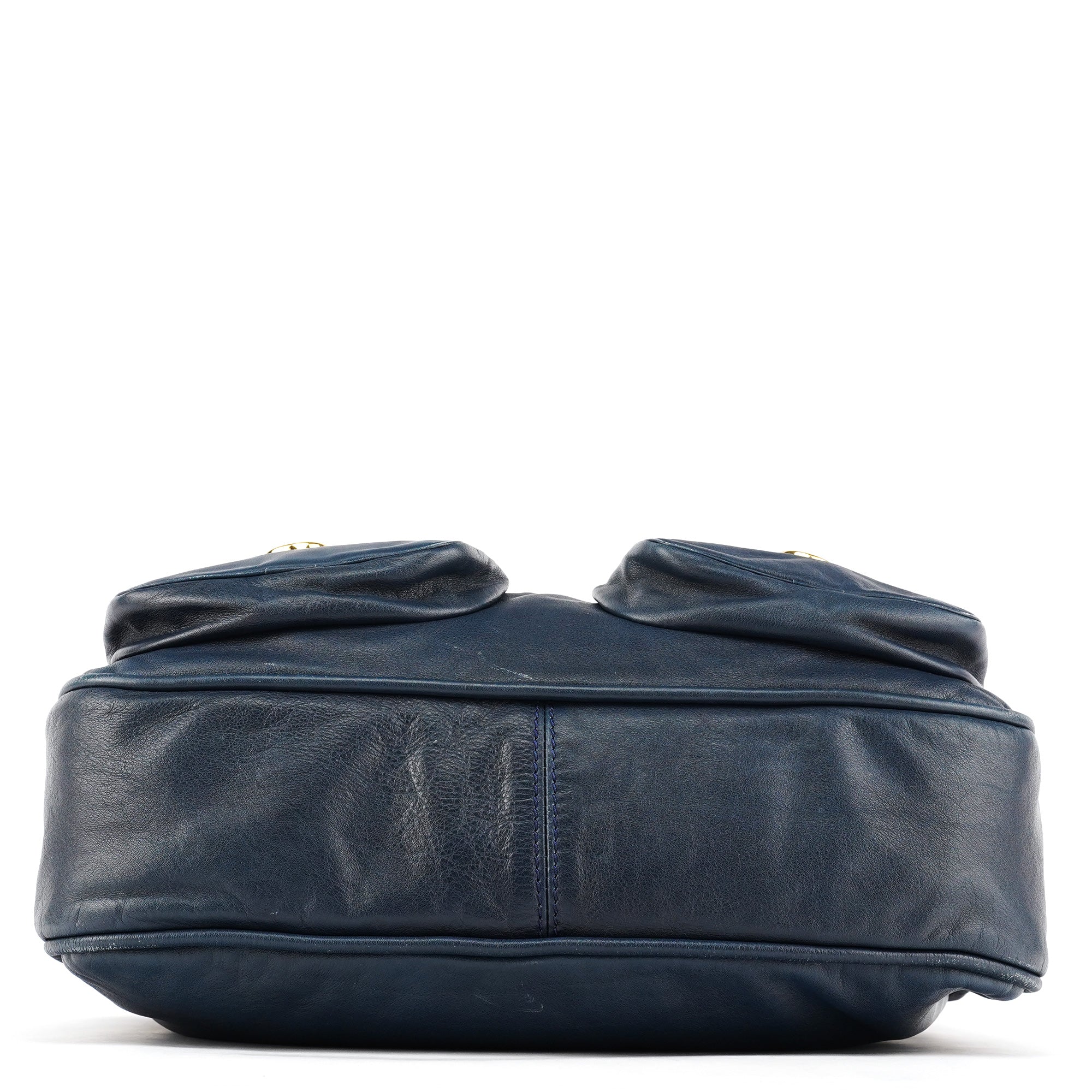Blue Leather Blake Shoulder Bag