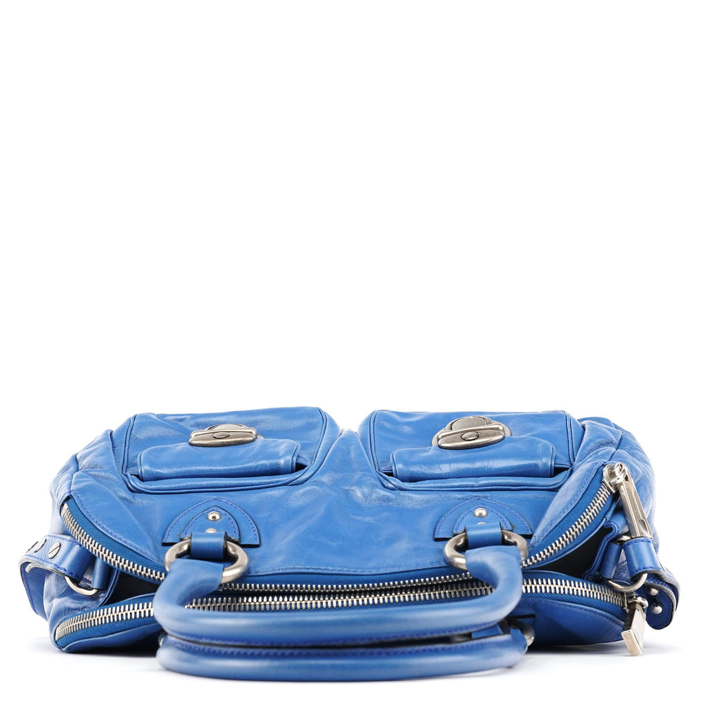 Blue Leather Susan 2-Way Bag