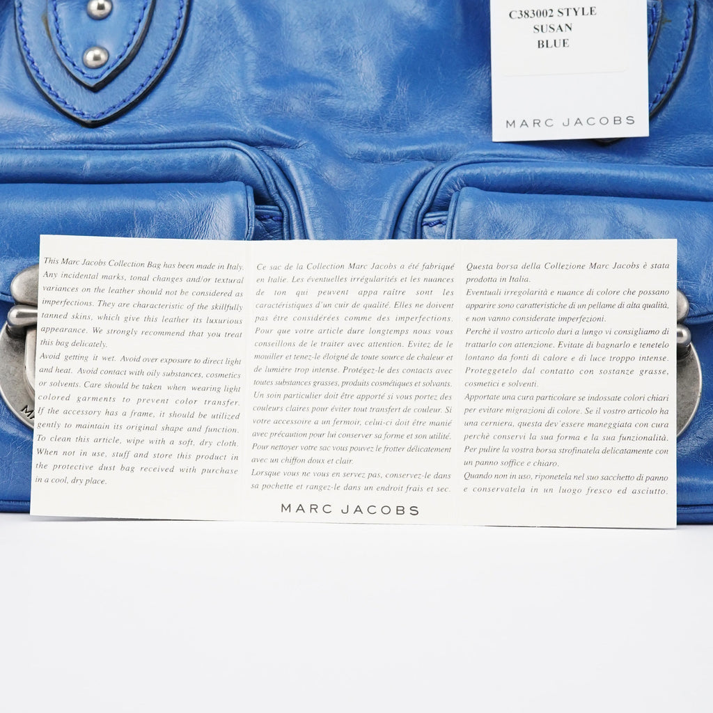 Blue Leather Susan 2-Way Bag