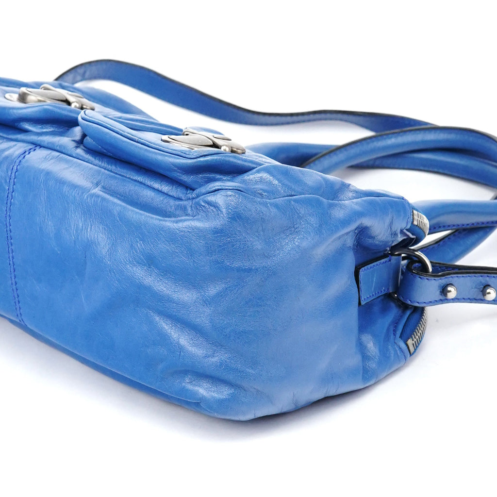 Blue Leather Susan 2-Way Bag