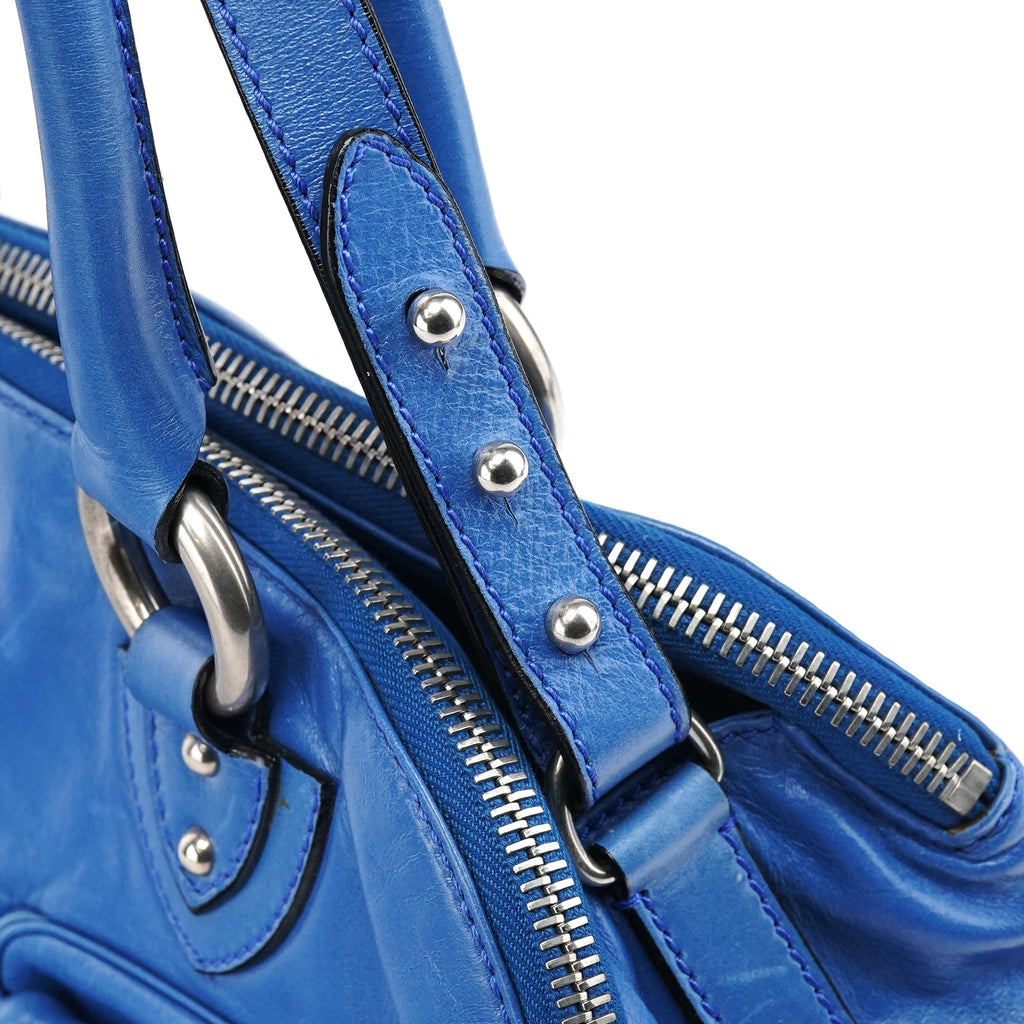 Blue Leather Susan 2-Way Bag