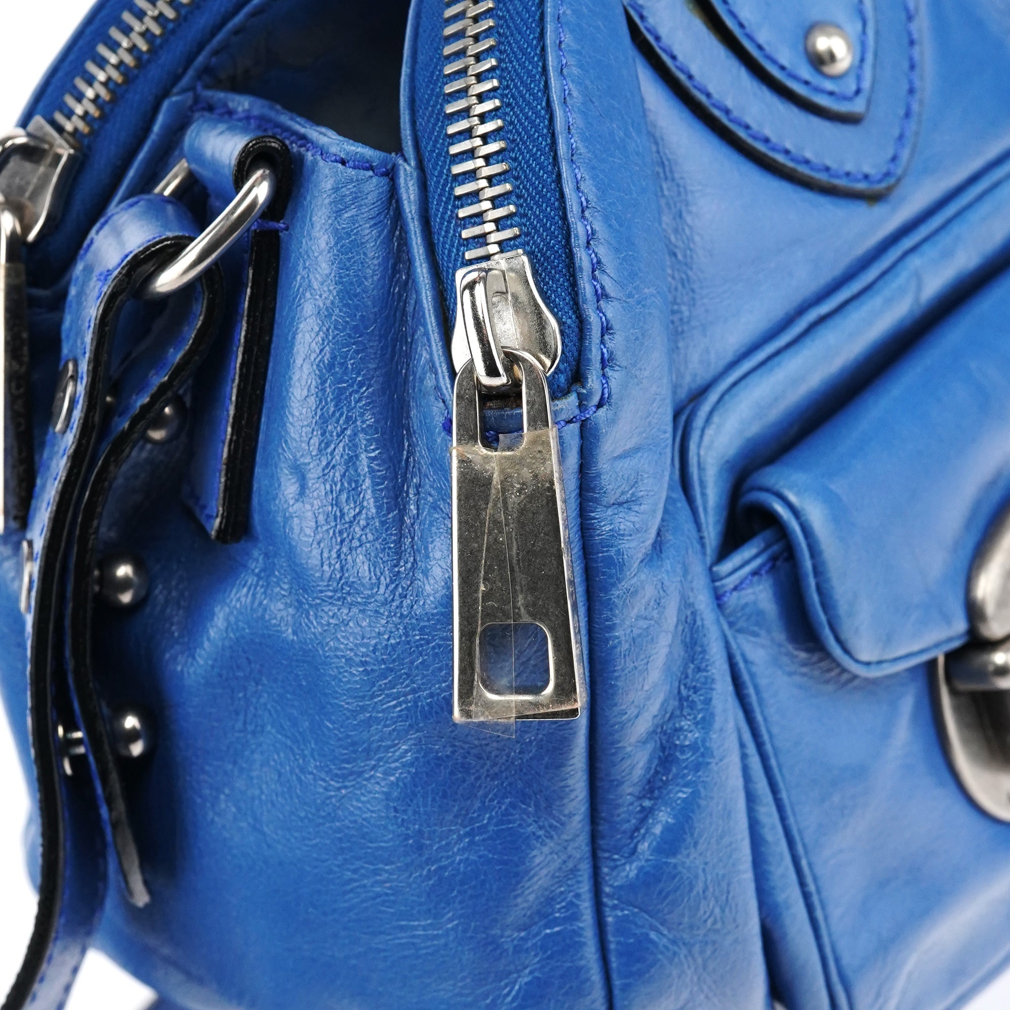 Blue Leather Susan 2-Way Bag