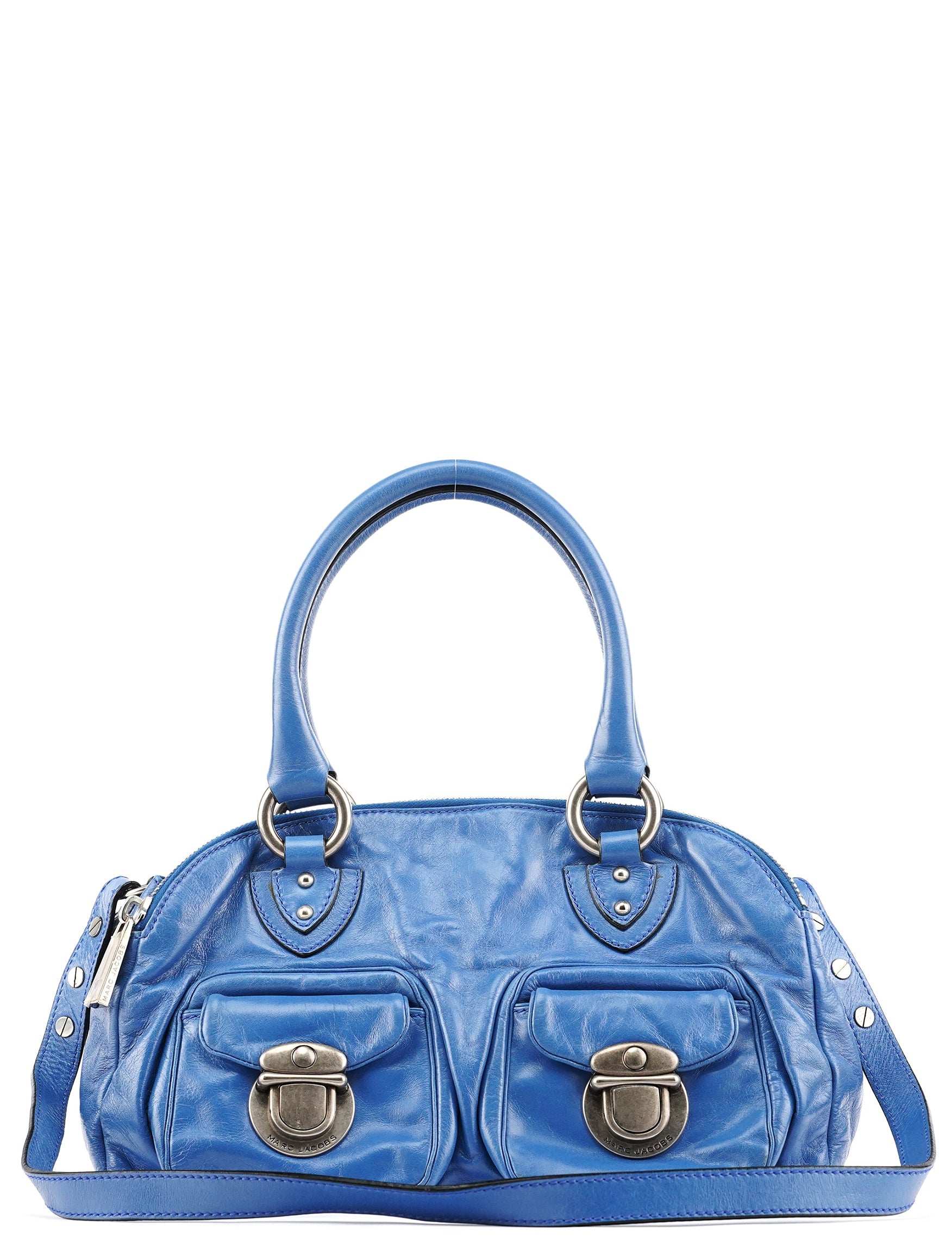 Blue Leather Susan 2-Way Bag