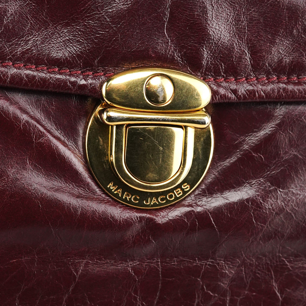 Burgundy Leather Pocket 2-Way Bag
