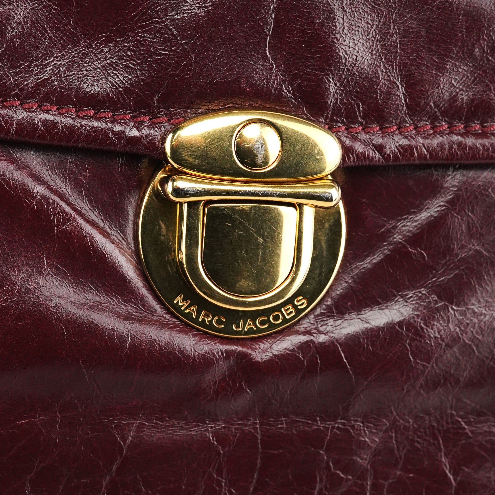 Burgundy Leather Pocket 2-Way Bag