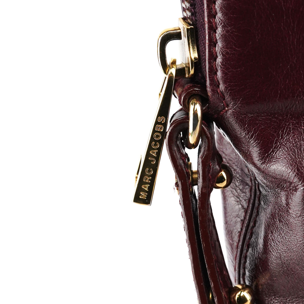 Burgundy Leather Pocket 2-Way Bag