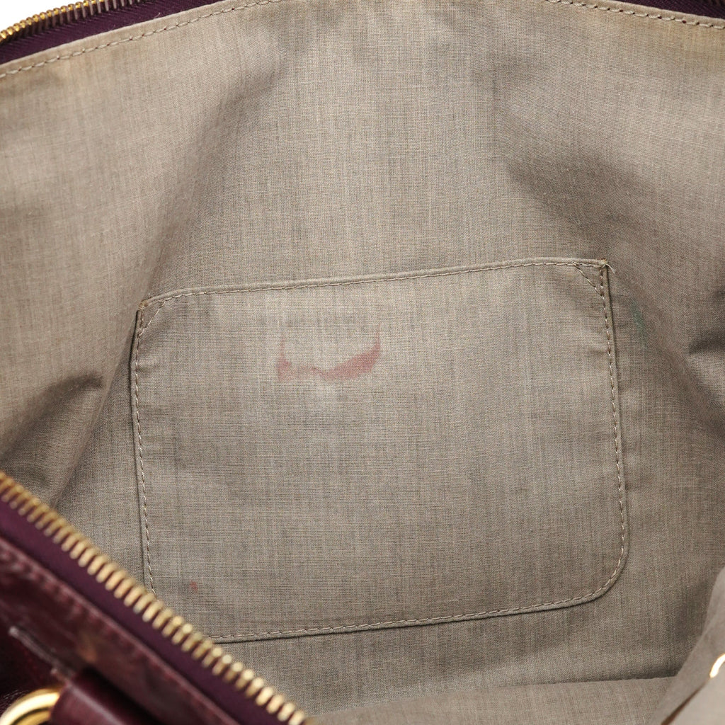 Burgundy Leather Pocket 2-Way Bag