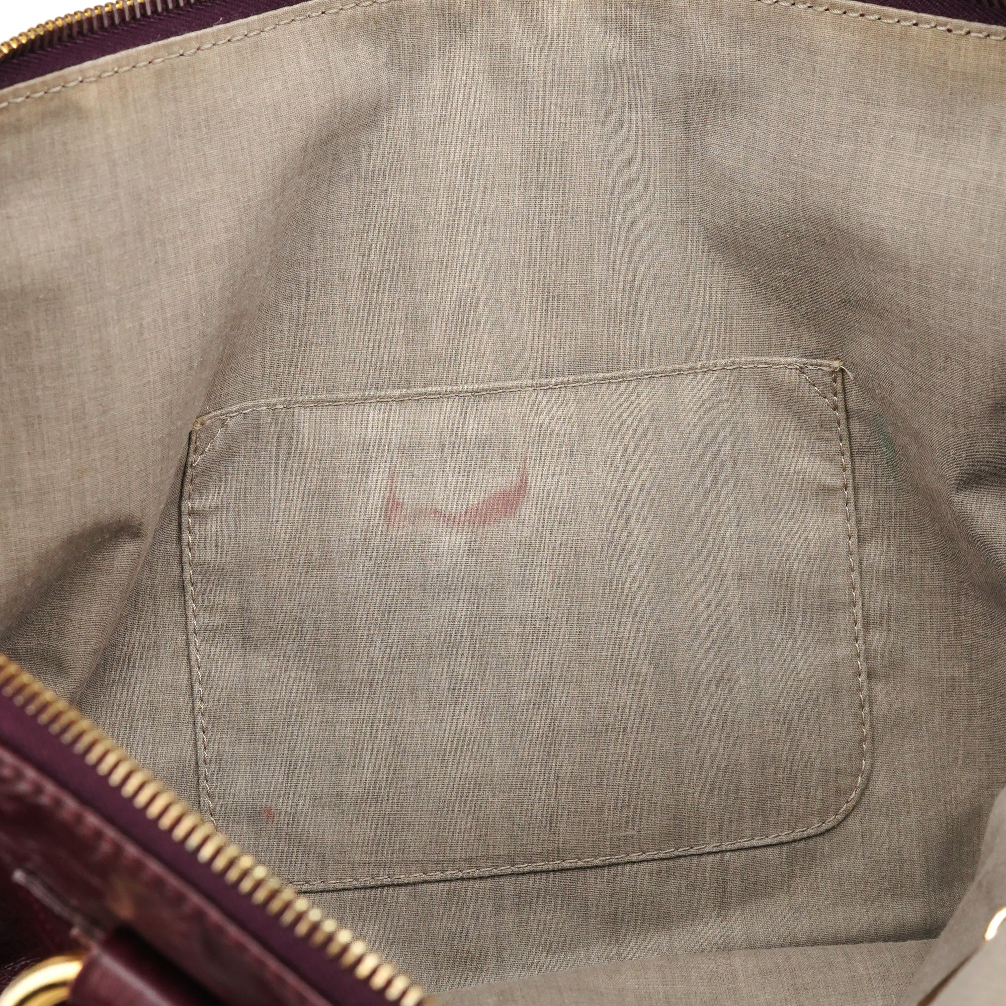 Burgundy Leather Pocket 2-Way Bag
