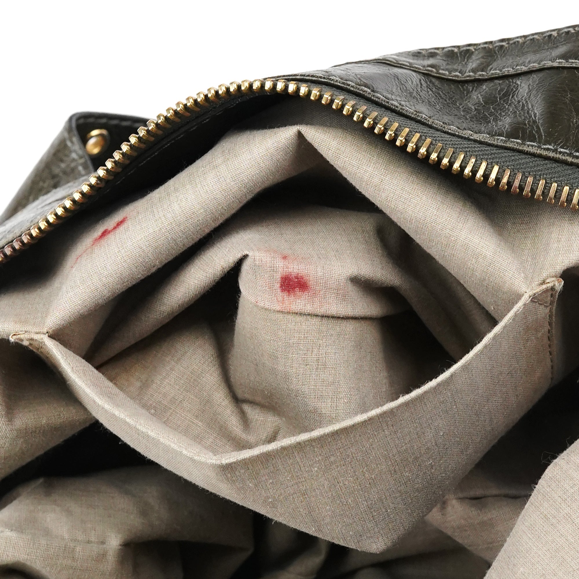 Dark Green Leather Multi Pocket 2-Way Bag
