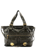 Dark Green Leather Multi Pocket 2-Way Bag
