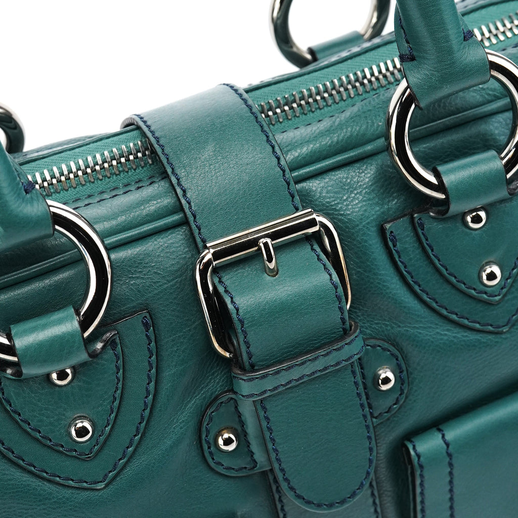 Green Leather Venetia Tote Bag