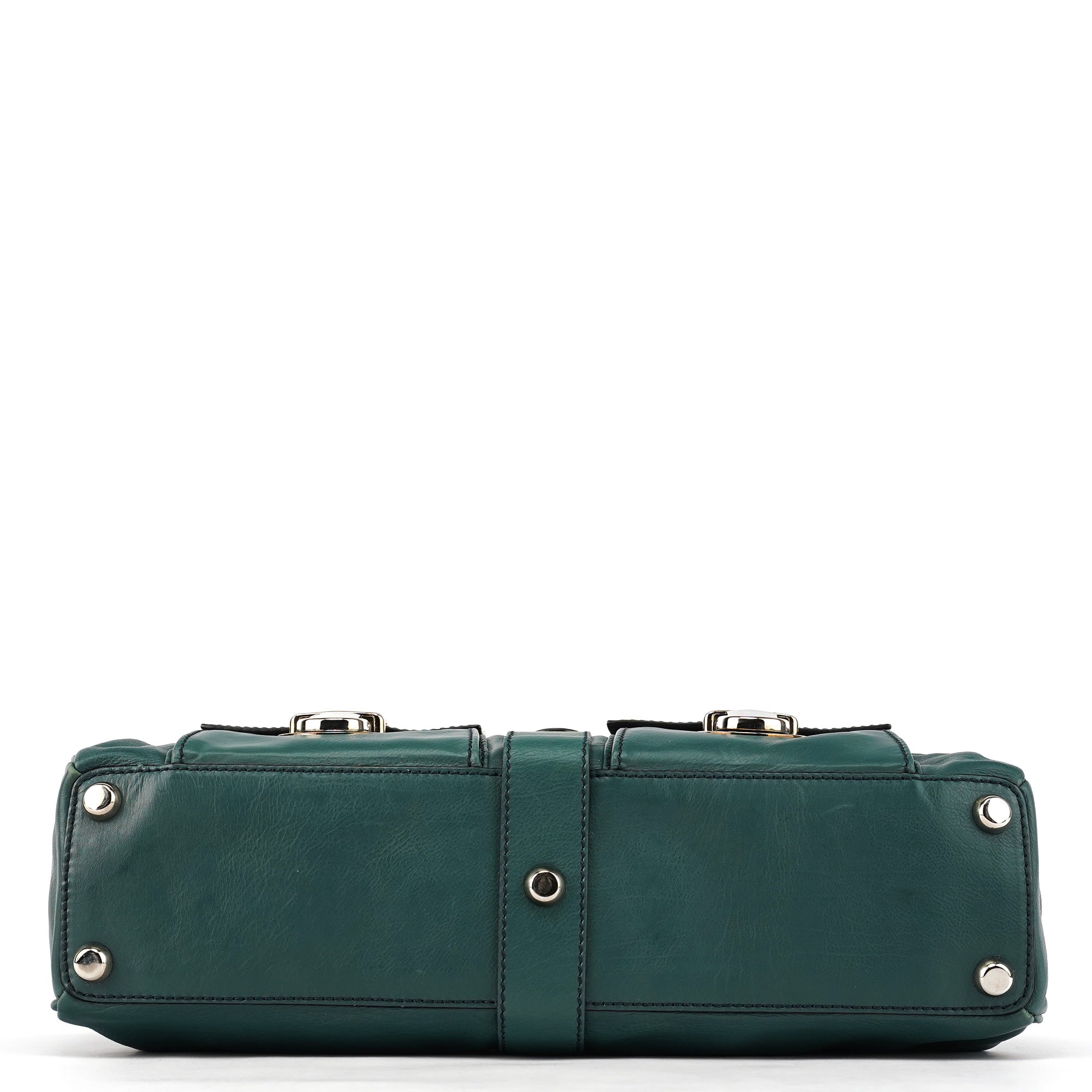Green Leather Venetia Tote Bag