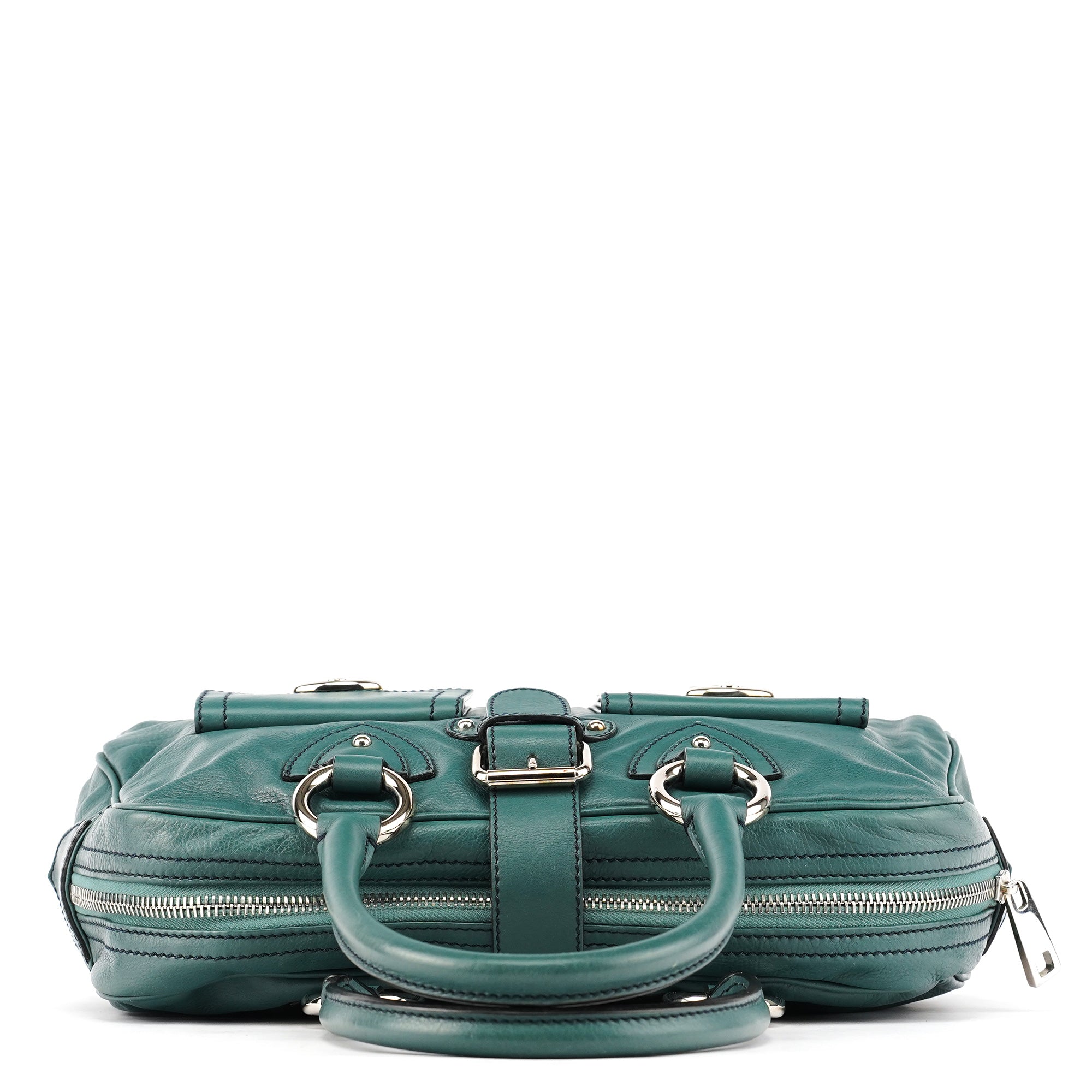 Green Leather Venetia Tote Bag