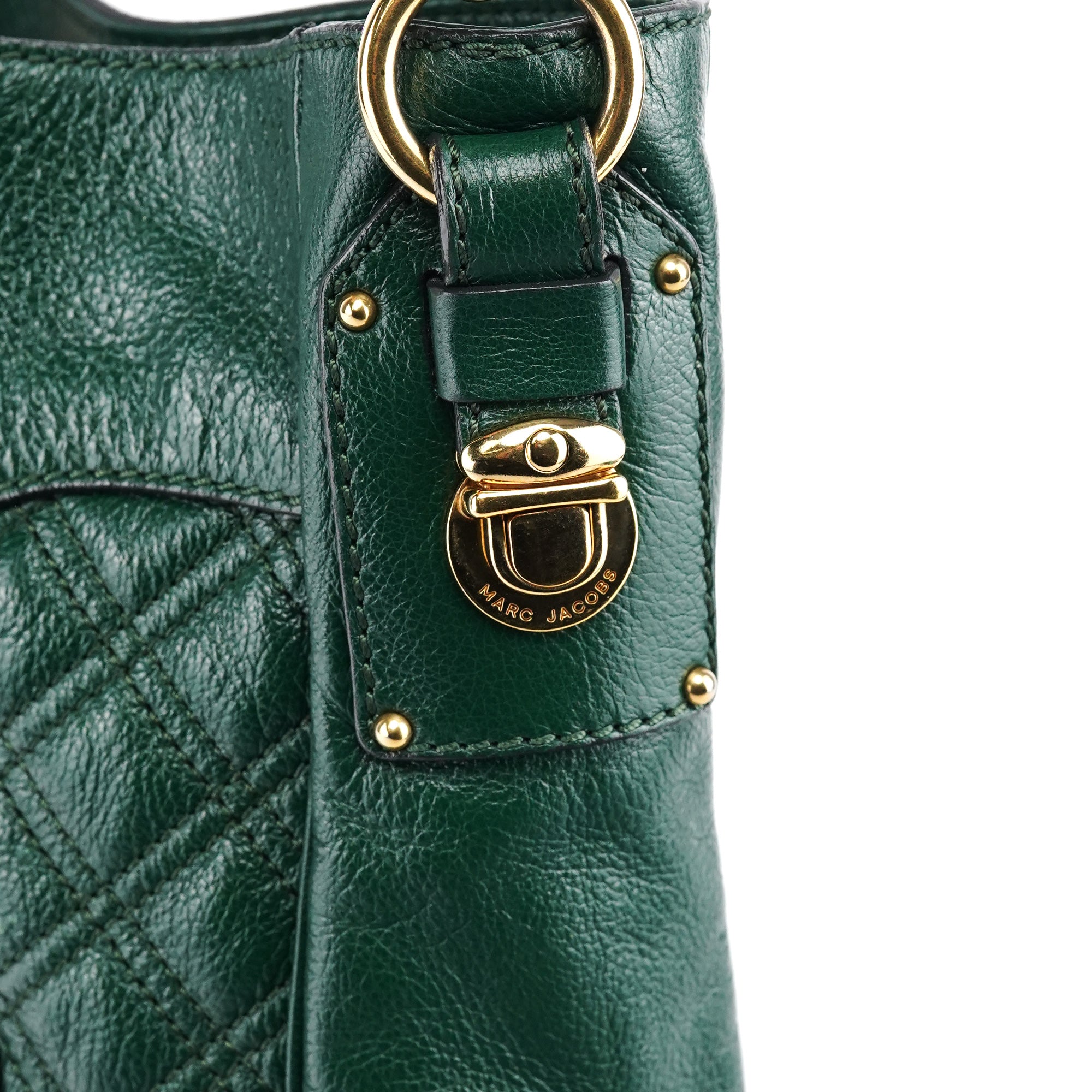 Green Quilted Leather Chain Shoulder Bag