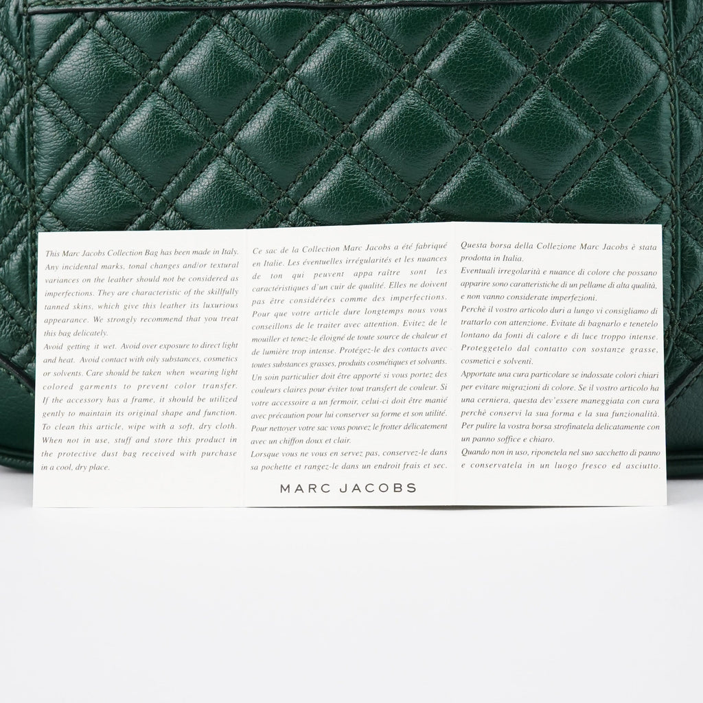 Green Quilted Leather Chain Shoulder Bag