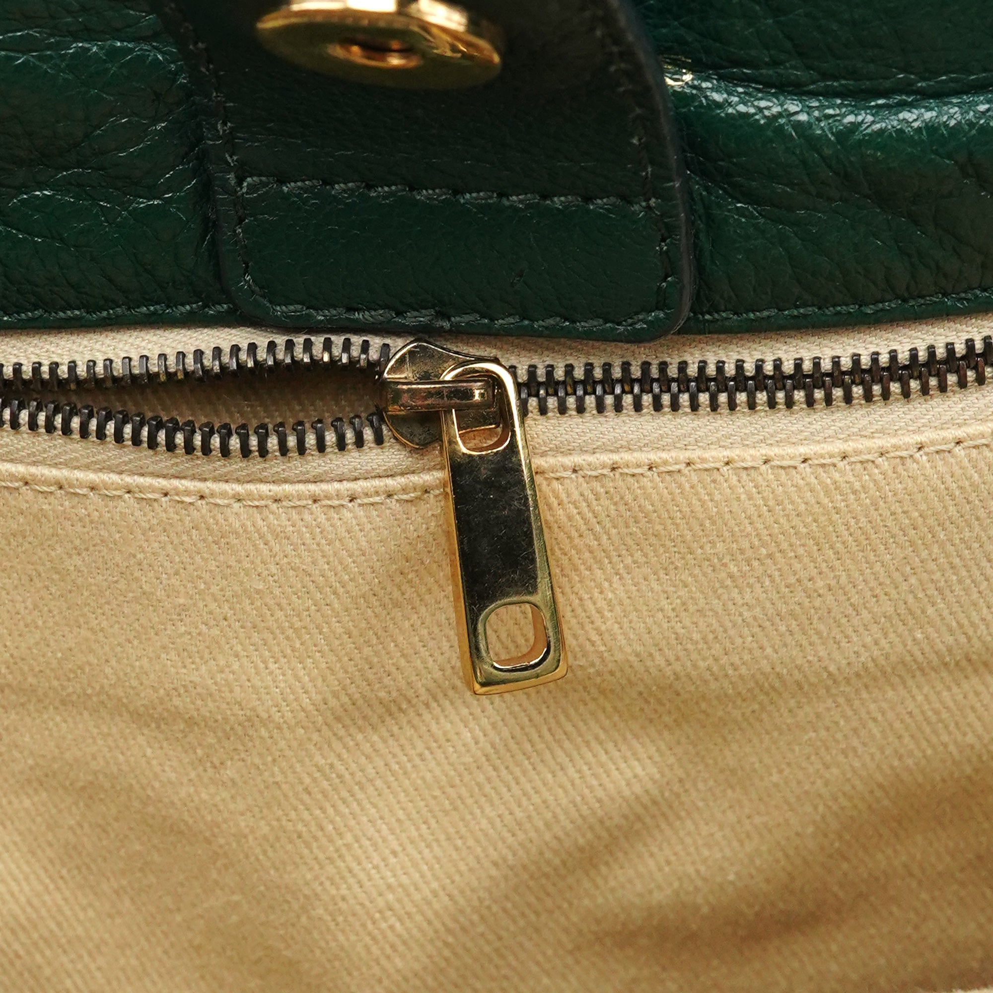 Green Quilted Leather Chain Shoulder Bag