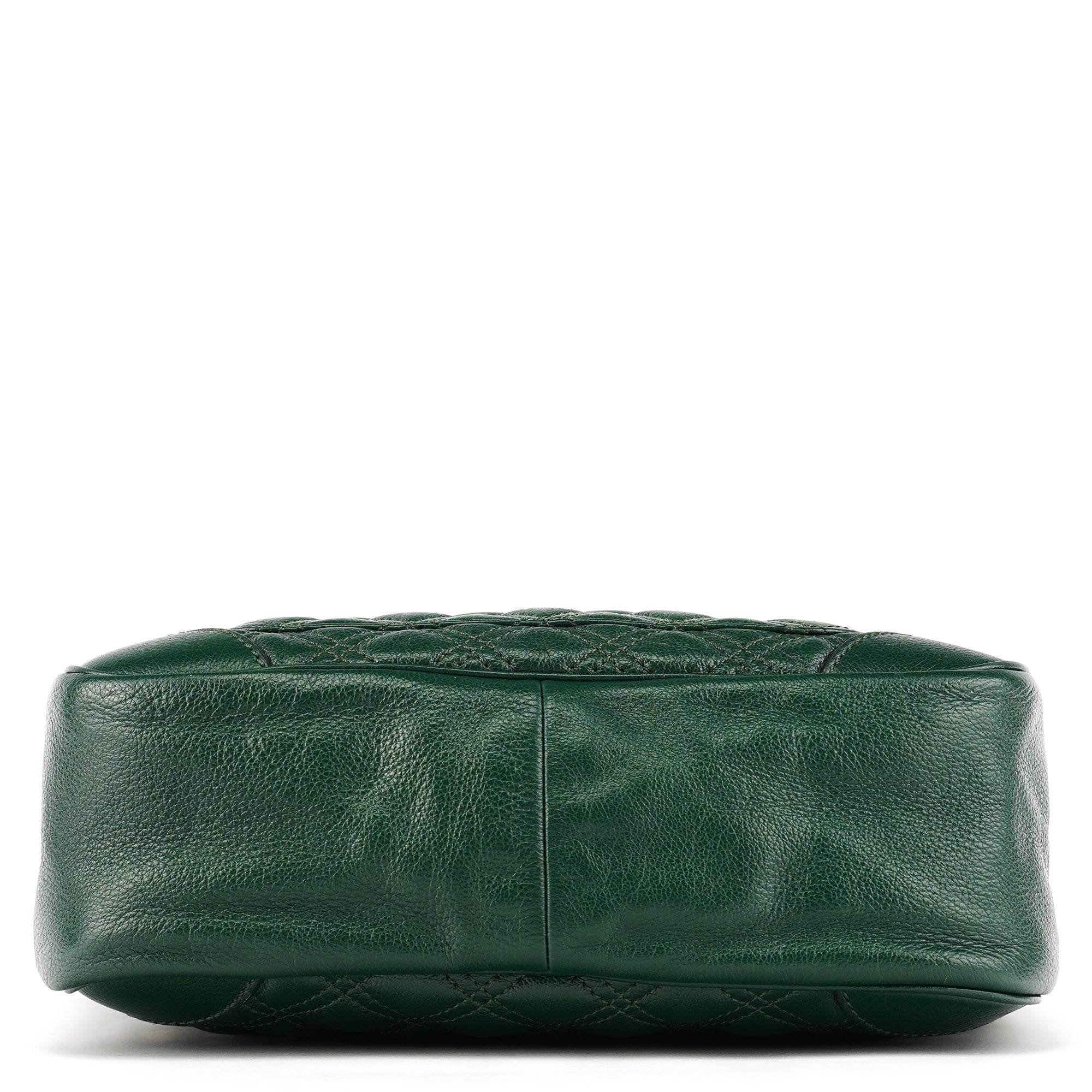 Green Quilted Leather Chain Shoulder Bag