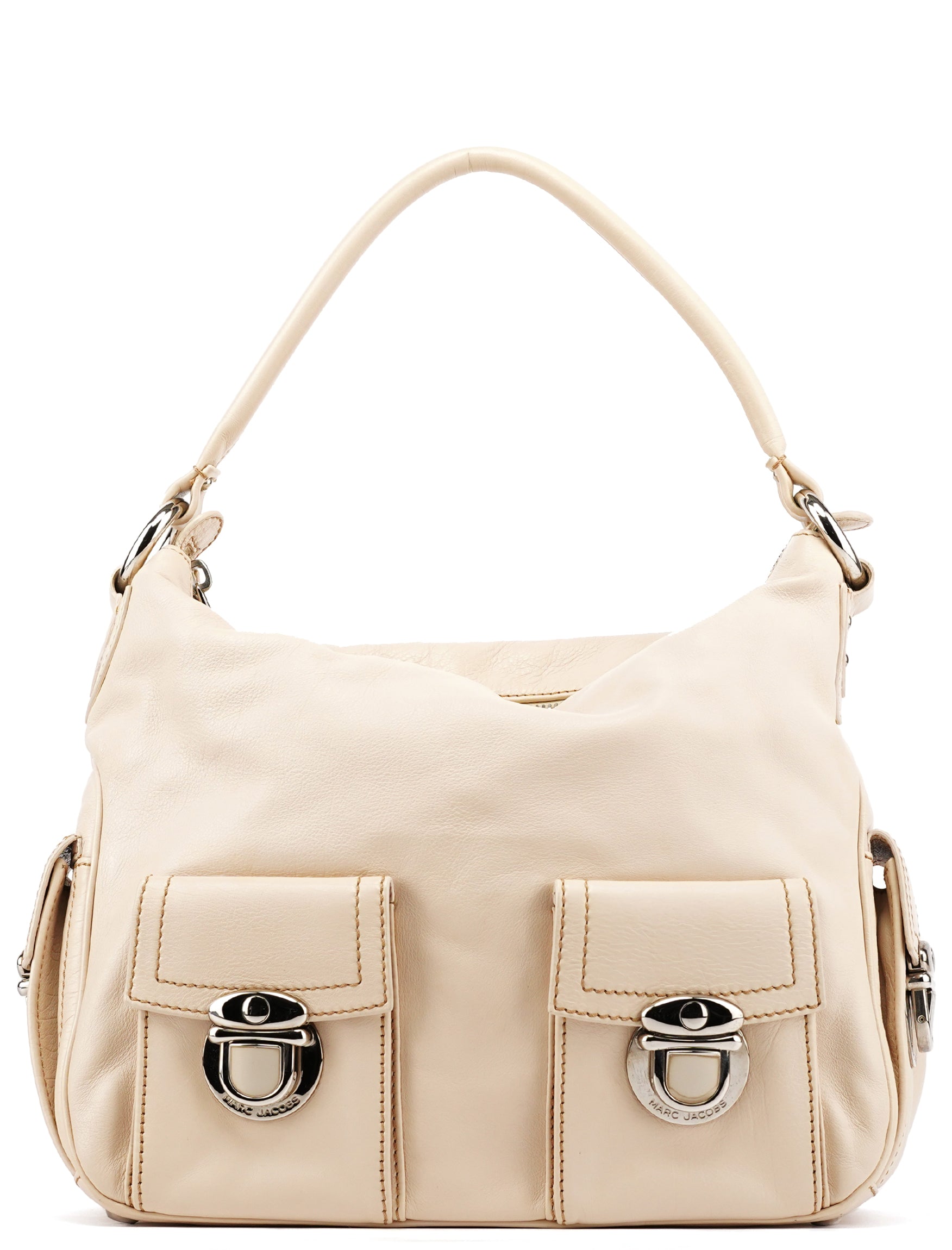 Ivory Leather Blake Multi-Pocket Shoulder Bag
