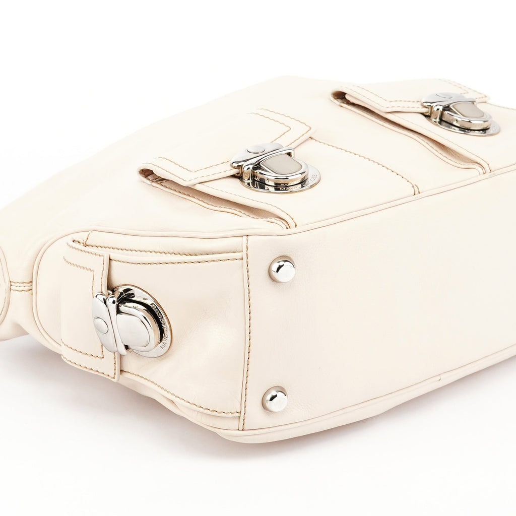 Ivory Leather Blake Multi-Pocket Shoulder Bag