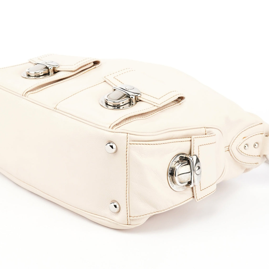 Ivory Leather Blake Multi-Pocket Shoulder Bag