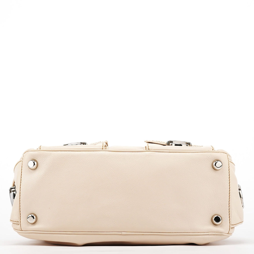 Ivory Leather Blake Multi-Pocket Shoulder Bag