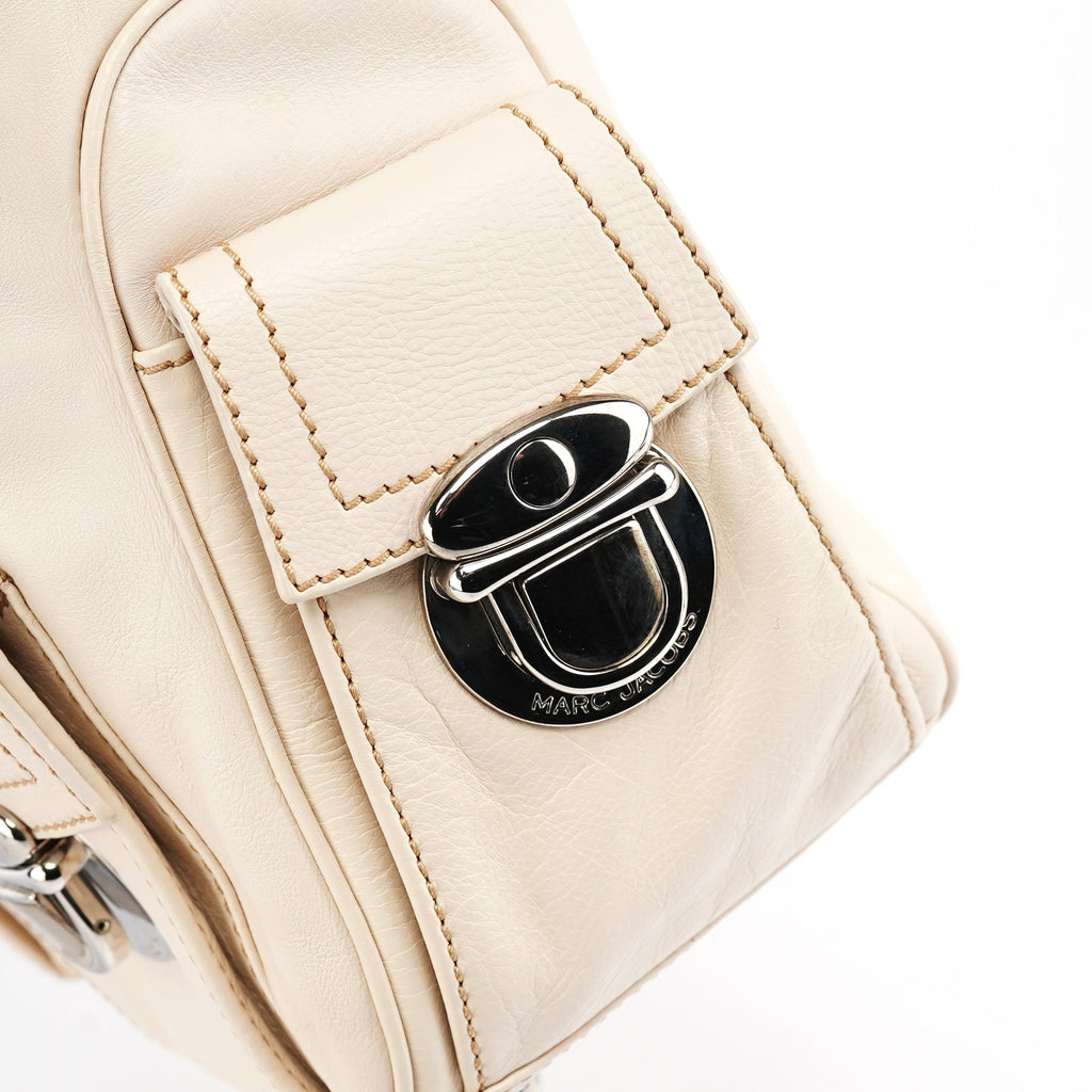 Ivory Leather Blake Multi-Pocket Shoulder Bag