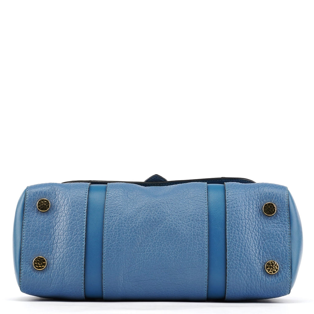 Light Blue Leather 2-Way Bag