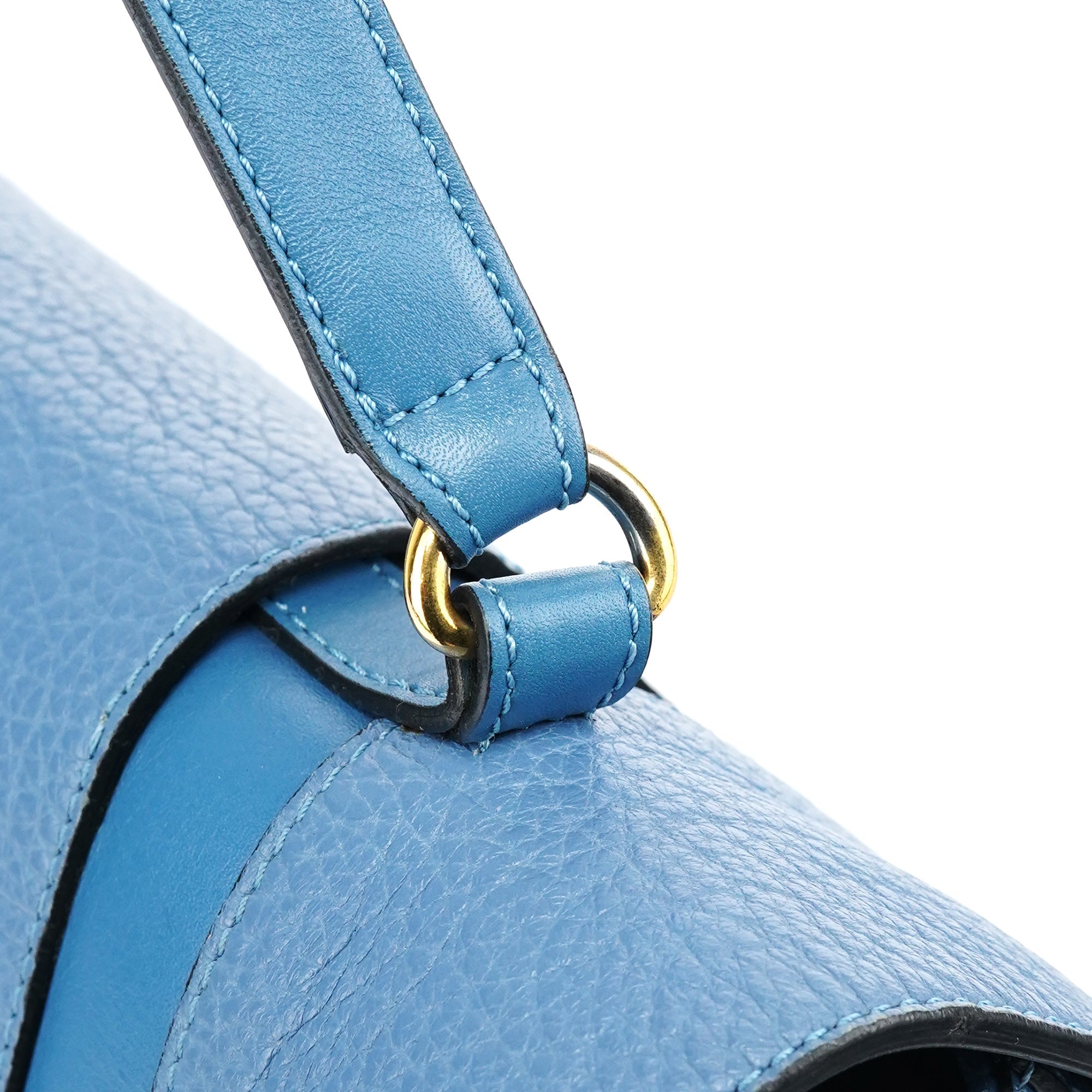 Light Blue Leather 2-Way Bag