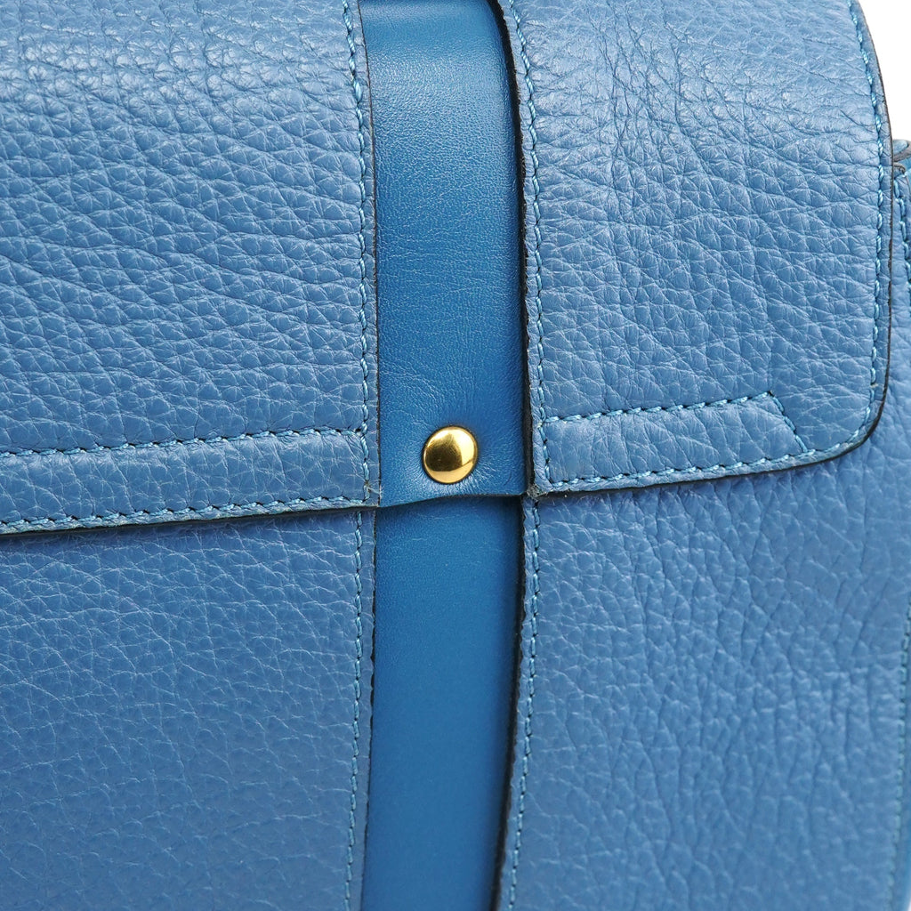 Light Blue Leather 2-Way Bag