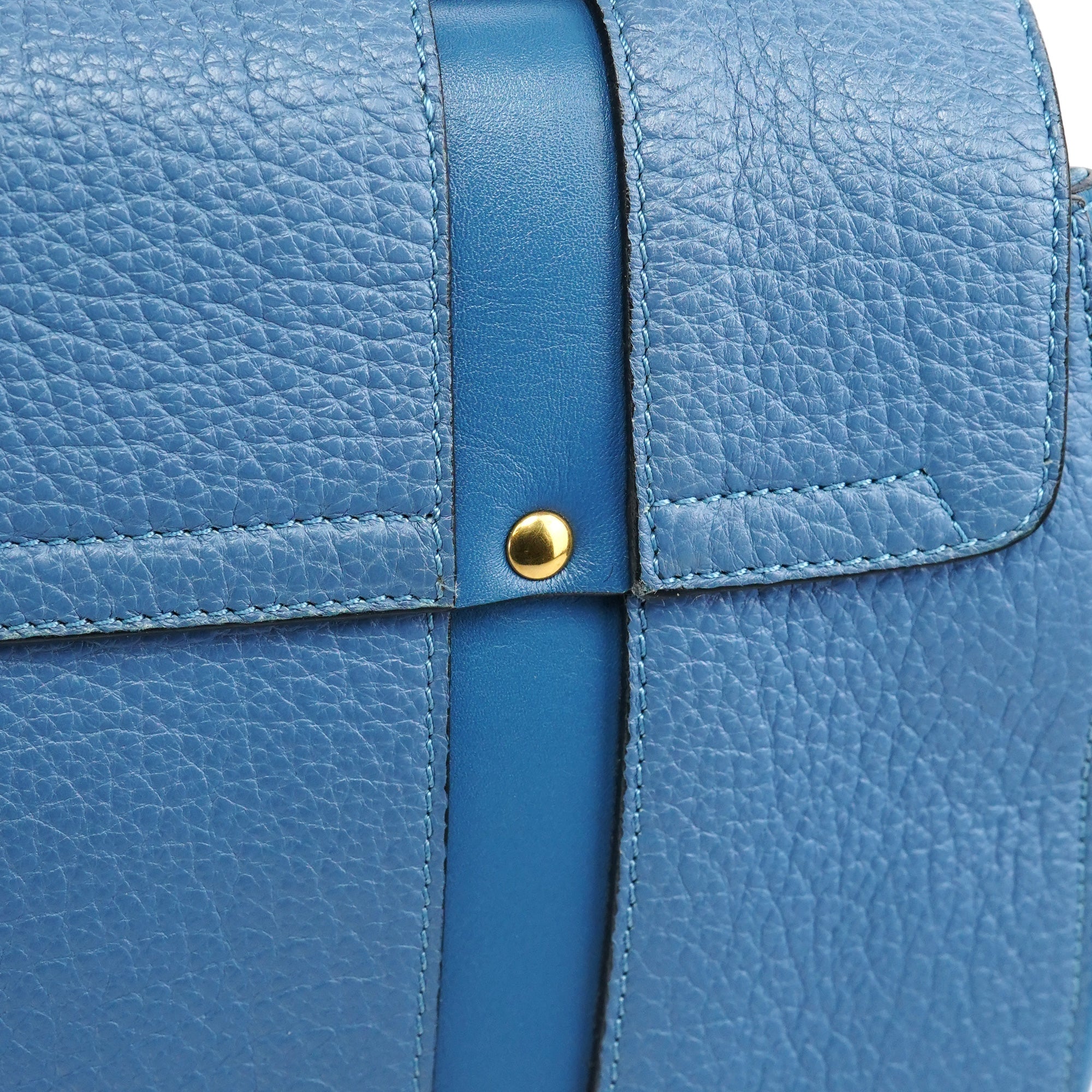 Light Blue Leather 2-Way Bag