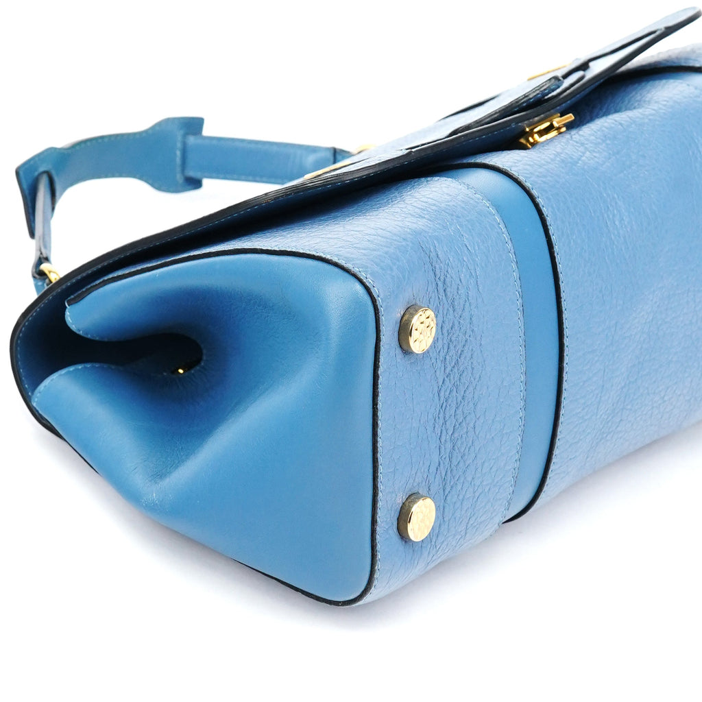 Light Blue Leather 2-Way Bag