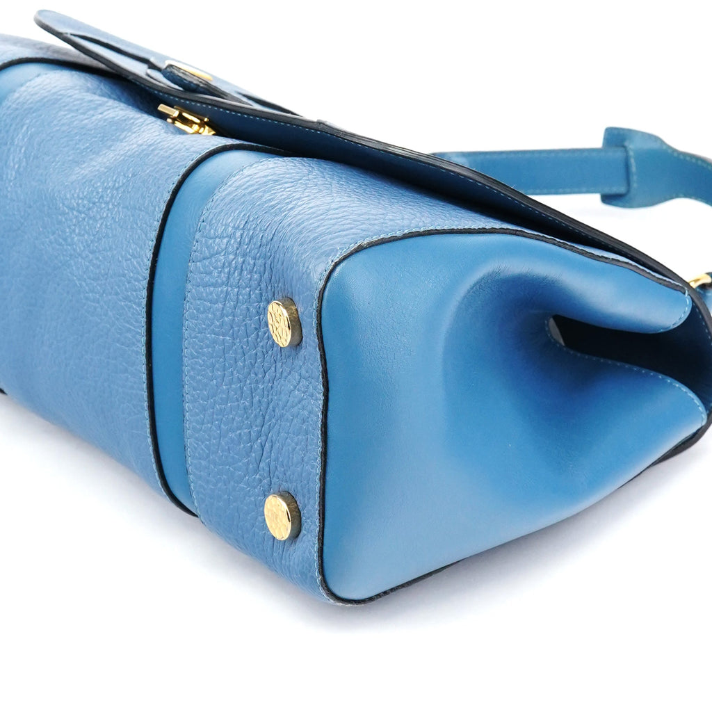 Light Blue Leather 2-Way Bag