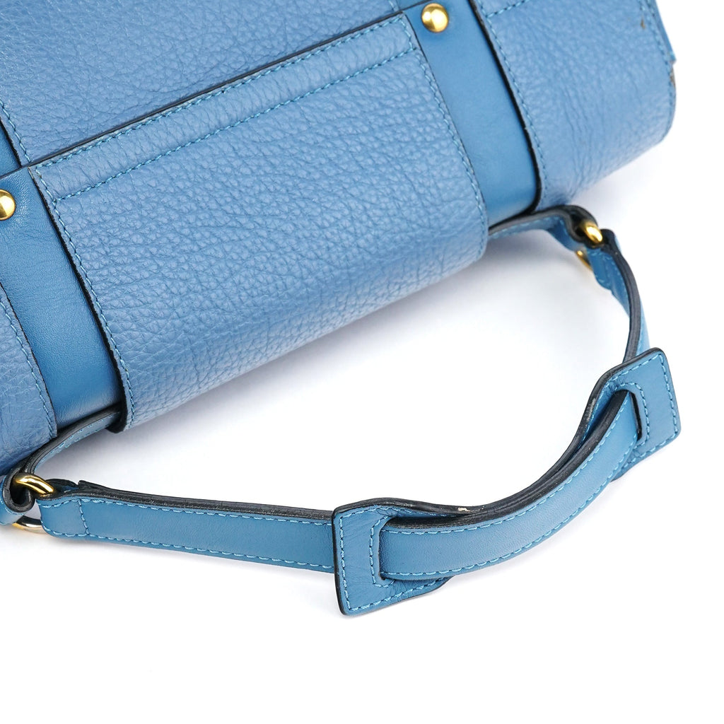 Light Blue Leather 2-Way Bag