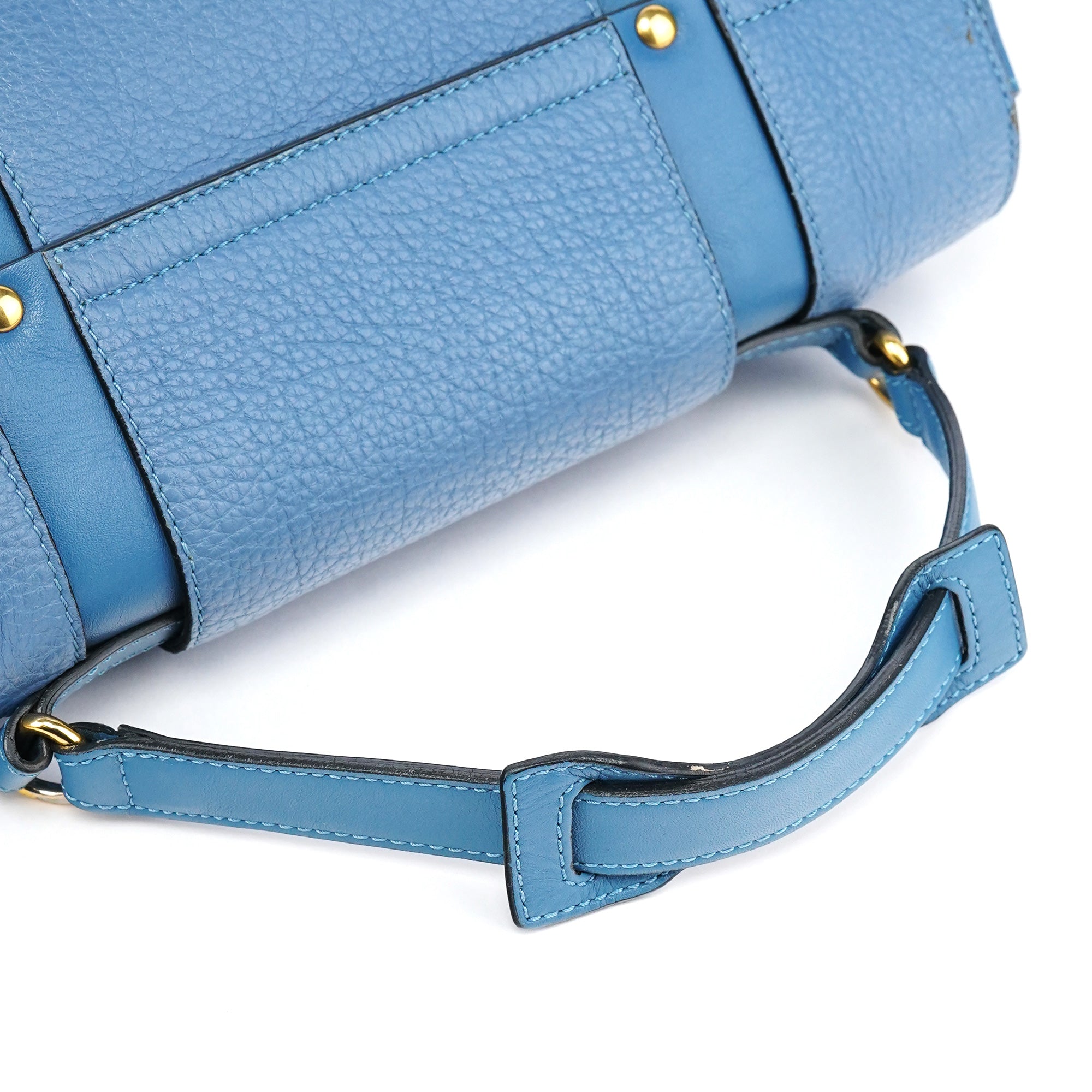 Light Blue Leather 2-Way Bag